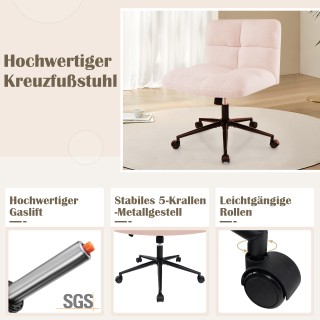 Costway Ροζ Καρεκλάκι Γραφείου με Ροδάκια και Ευρύ Κάθισμα Χωρίς Μπ... Costway Ροζ Καρεκλάκι Γραφείου με Ροδάκια και Ευρύ Κάθισμα Χωρίς Μπ...