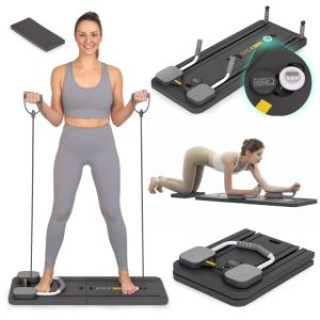 ModernHome Πολυλειτουργικός πάγκος άσκησης Pilates Reformer με αναδ...