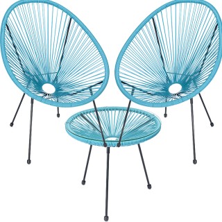 BAKAJI Σετ Βεράντας από Πολυρατάν με 2 Καρέκλες και 1 Τραπέζι για Κ... BAKAJI Σετ Βεράντας από Πολυρατάν με 2 Καρέκλες και 1 Τραπέζι για Κ...