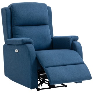 HOMCOM Ηλεκτρική Ανακλινόμενη Πολυθρόνα με Υποπόδιο από Υλικό με Όψ...