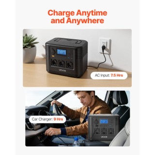 VEVOR Φορητός Σταθμός Ενέργειας, Γεννήτρια 1800W, Μπαταρία 1008Wh L...