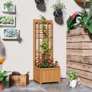 Outsunny Ζαρντινιέρα με Πέργκολα για Αναρριχώμενα με Οπή Αποστράγγι... Outsunny Ζαρντινιέρα με Πέργκολα για Αναρριχώμενα με Οπή Αποστράγγι...