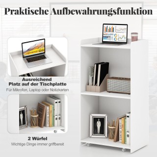 Costway Ομιλητή Έδρανα Κινητή με 4 Ρόδες Πολλαπλών Χρήσεων και 2 Ρά...