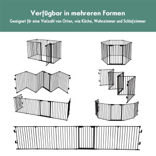 Costway Πτυσσόμενο Προστατευτικό Τζακιού με Πόρτα Ασφαλείας & Στήρι...