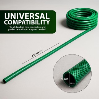 KINZO Λάστιχο κήπου 15 μ, 14 mm, μέγιστη πίεση 6 bar, με 3 συνδέσμο...