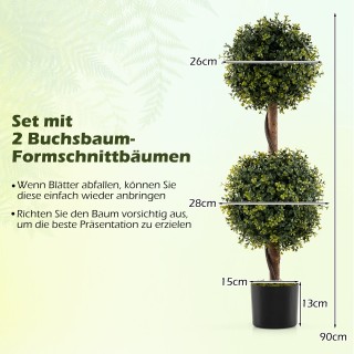 Costway Σετ 2 Τεχνητών Δέντρων με Γλάστρα και Μασίφ Κορμό Σημύδας σ... Costway Σετ 2 Τεχνητών Δέντρων με Γλάστρα και Μασίφ Κορμό Σημύδας σ...