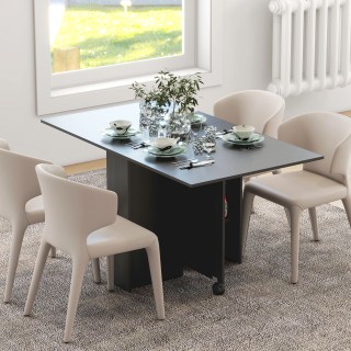 HOMCOM  Πτυσσόμενο Τραπέζι Εξοικονόμησης Χώρου με 2 Πτυσσόμενα Φύλλ...