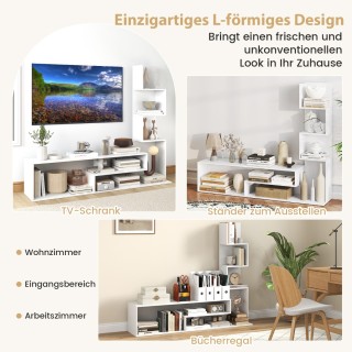 Costway Πολυλειτουργική Βάση Τηλεόρασης με Ρυθμιζόμενα Ράφια και Σύ... Costway Πολυλειτουργική Βάση Τηλεόρασης με Ρυθμιζόμενα Ράφια και Σύ...