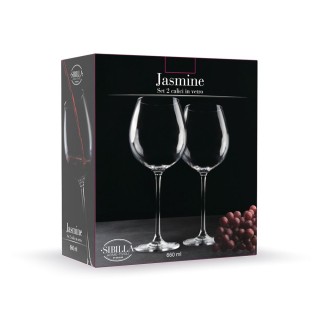 Galileo Σετ 2 ποτήρια κρασιού 660 ml από διάφανο γυαλί Jasmine Sibi...