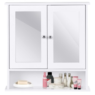 Costway Πρακτικό Ντουλάπι Μπάνιου με Καθρέφτη και Χώρο Αποθήκευσης ...