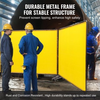 VEVOR Οθόνη Συγκόλλησης με Πλαίσιο, 6 x 8 3 Πάνελ, Κιτρινό, Μετακιν...