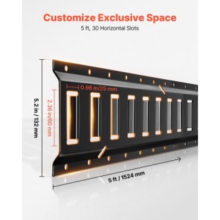 VEVOR Σετ Σιδηροτροχιών E-Track, 6 Τεμαχίων με Ράγες 1.5 μ, Περιλαμ...