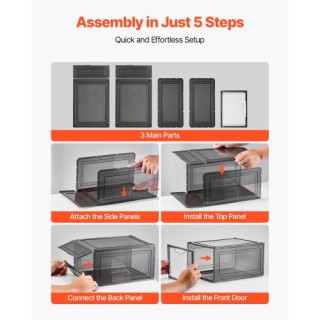 VEVOR Διαφανείς Μαύρες Στοιβαζόμενες Θήκες Παπουτσιών 9τμχ για Μέγε... VEVOR Διαφανείς Μαύρες Στοιβαζόμενες Θήκες Παπουτσιών 9τμχ για Μέγε...