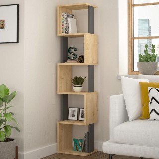 BAKAJI Μοντέρνα Βιβλιοθήκη Ραφιέρα 5 Ραφιών 161x35x30εκ Γραφείου Δρ...