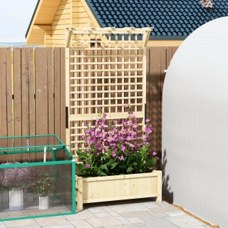 Outsunny Κηπουρική Ζαρντινιέρα με Σχάρα για Αναρριχώμενα Φυτά, 90x4...