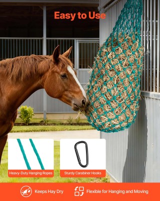 VEVOR Δίχτυα Τροφής για Άλογα - 4 Τεμάχια PE με Καραμπίνερ MGCWXWYY...