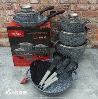Σετ Μαγειρικά Σκεύη 12 Τεμαχίων Γκρι ZILNER ZL-8321 Σετ Μαγειρικά Σκεύη 12 Τεμαχίων Γκρι ZILNER ZL-8321