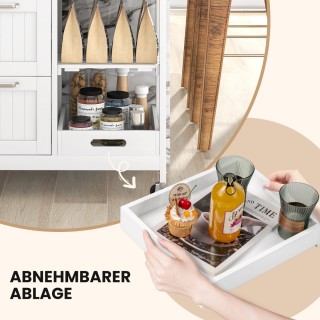 Costway Κινητό Νησίδα Κουζίνας με 2 Ράφια Αποθήκευσης Λευκό 67 x 37...