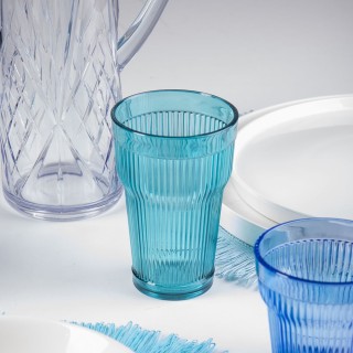 Villa DEste Σετ 6τμχ  Ποτήρι 300 ml από ακρυλικό με επεξεργασμένη ε...