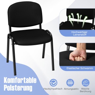 Costway  Σετ 5 Στοιβαζόμενων Καρεκλών Υποδοχής με Άνετο Κάθισμα σε ...