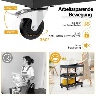 Costway Μεταλλικό Καρότσι με 3 Επίπεδα και Λαβή για την Κουζίνα TH1...