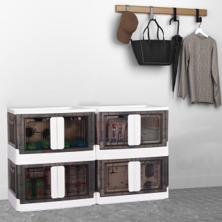 BAKAJI  Σετ 4 κουτιά αποθήκευσης, οργανωτές, πτυσσόμενα 4 x 45 L  0...