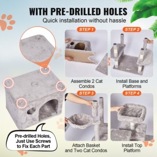 Πύργος Γάτας VEVOR 68.5 με Ονυχοδρόμιο και Κοντό Light Grey DXSMS8... Πύργος Γάτας VEVOR 68.5 με Ονυχοδρόμιο και Κοντό Light Grey DXSMS8...