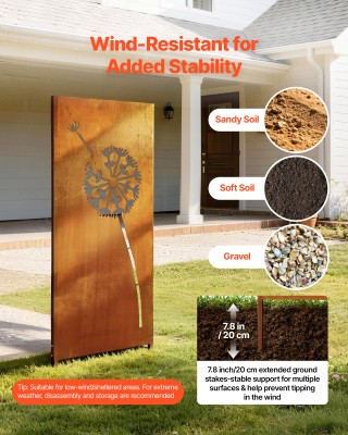 VEVOR Μεταλλικό Παραβάν Ιδιωτικότητας 61 x 160 εκ., Αυτοστηριζόμενο...