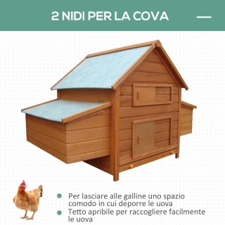 PawHut Garden Chicken Coop Κλουβί κοτόπουλου σε έλατο, ξύλο και πρά...