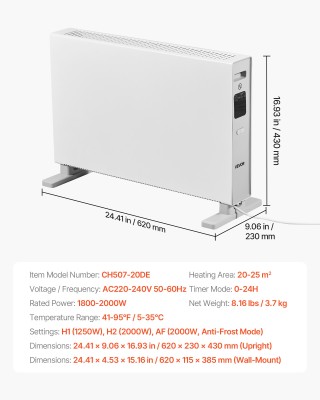 VEVOR Πανίσχυρο Ηλεκτρικό Θερμαντικό Πάνελ, 2000W, Δυνατότητα Στερέ... VEVOR Πανίσχυρο Ηλεκτρικό Θερμαντικό Πάνελ, 2000W, Δυνατότητα Στερέ...