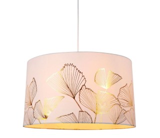 Ostaria Κυλινδρικό Φωτιστικό Ανάρτησης Ginkgo Λευκό και Χρυσό D40cm... Ostaria Κυλινδρικό Φωτιστικό Ανάρτησης Ginkgo Λευκό και Χρυσό D40cm...