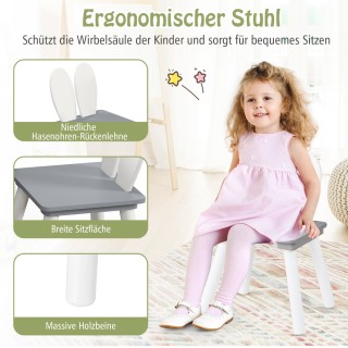 Costway Σετ Παιδικού Τραπεζιού και Καρεκλών με Αυτιά Λαγού για Παι... Costway Σετ Παιδικού Τραπεζιού και Καρεκλών με Αυτιά Λαγού για Παι...