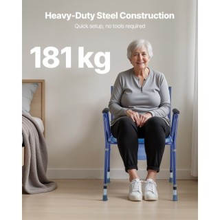 VEVOR Καρέκλα Κομοδίνου 3-σε-1 με Ρυθμιζόμενο Ύψος (181 kg) WLKBSGR...