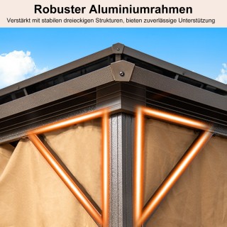 Costway Μεγάλος Ζετ Παβίλιον 354 x 294 cm με Δίχτυ, Κουρτίνα & Ανθε...