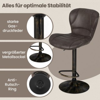 Costway Πολυτελή Σκαμπό Μπαρ με Ρυθμιζόμενο Ύψος και Περιστρεφόμενο... Costway Πολυτελή Σκαμπό Μπαρ με Ρυθμιζόμενο Ύψος και Περιστρεφόμενο...