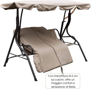 BAKAJI Κούνια Κήπου 3 Θέσεων Εξωτερικού Χώρου από Ατσάλι με Μπεζ Σ... BAKAJI Κούνια Κήπου 3 Θέσεων Εξωτερικού Χώρου από Ατσάλι με Μπεζ Σ...