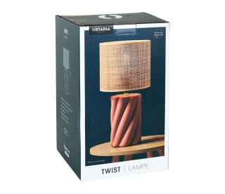 Ostaria Λάμπα Στριφτή Κεραμική Twist Τερακότα Μπεζ Χρυσή -36932