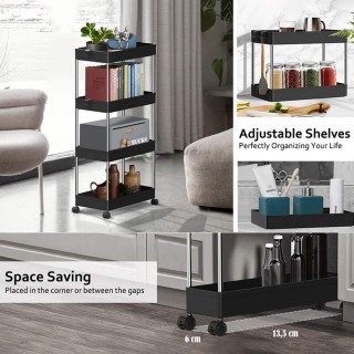 BAKAJI  Καρότσι Καρελίνιο Slim Εξοικονόμησης Χώρου Κουζίνα Μπάνιο Α...