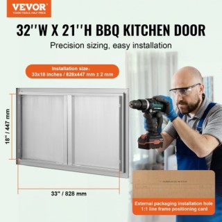Πόρτα BBQ VEVOR 914x534mm Ανοξείδωτη Διπλή για Εξωτερική Κουζίνα S... Πόρτα BBQ VEVOR 914x534mm Ανοξείδωτη Διπλή για Εξωτερική Κουζίνα S...