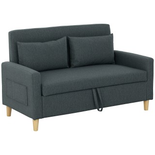 HOMCOM  Διθέσιος καναπές με χώρο αποθήκευσης και μαξιλάρια, από ύφα...