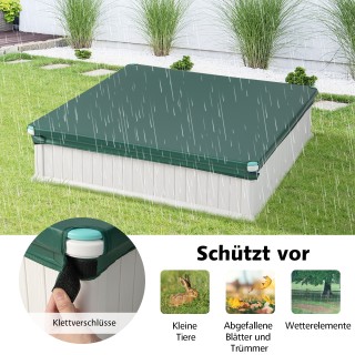 Costway  Ξύλινη Παιδική Αμμοδόχος με Oxford Κάλυψη & Βάση, 4 Γωνιακ...