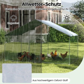 Costway Εξωτερικό Κοτέτσι Περιπάτου 300 x 170 x 190 cm με Ανθεκτική...