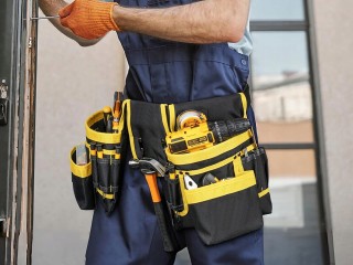 Verk Group Πολυλειτουργική Ζώνη Εργαλείων με 22 Τσέπες και Θήκη Σφυ...