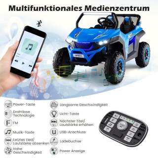 Costway  Παιδικό αυτοκίνητο 12V με μουσική και προβολείς 2 θέσεων, ...