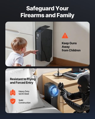 VEVOR  Χρηματοκιβώτιο Όπλου με Δακτυλικό Αποτύπωμα & Κωδικό Πρόσβασ...