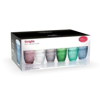 Galileo Σετ 6 ποτήρια νερού 320 ml από γυαλί με ανάγλυφο γεωμετρικό...