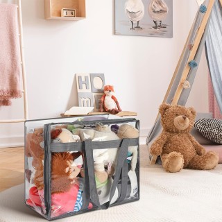 BAKAJI Σετ 4 Διαφανείς Σάκοι PVC 45x38x23 εκ. με Φερμουάρ και Ενισχ... BAKAJI Σετ 4 Διαφανείς Σάκοι PVC 45x38x23 εκ. με Φερμουάρ και Ενισχ...