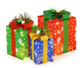 Σετ από 3 Φωτιζόμενα Αδιάβροχα Χριστουγεννιάτικα Κουτιά Δώρων με Φι... Σετ από 3 Φωτιζόμενα Αδιάβροχα Χριστουγεννιάτικα Κουτιά Δώρων με Φι...