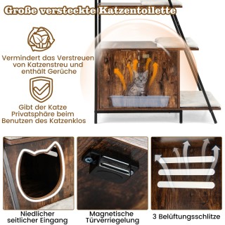 Costway Ντουλάπα Γάτας με Ράφι και Χώρο για Τουαλέτα 92,5 x 49 x 14...