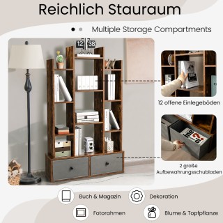 Costway Ράφι Βιβλιοθήκης με 12 Επίπεδα και Συρτάρια για Αποθήκευση... Costway Ράφι Βιβλιοθήκης με 12 Επίπεδα και Συρτάρια για Αποθήκευση...